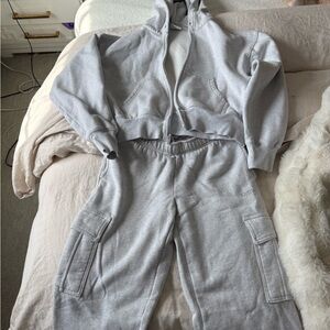 Aritzia Gray Hoodie and Sweatpants Set